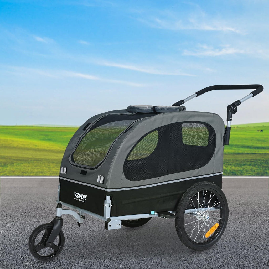 Dog Bike Trailer 2-in-1 Pet Stroller Bicycle Carrier U936