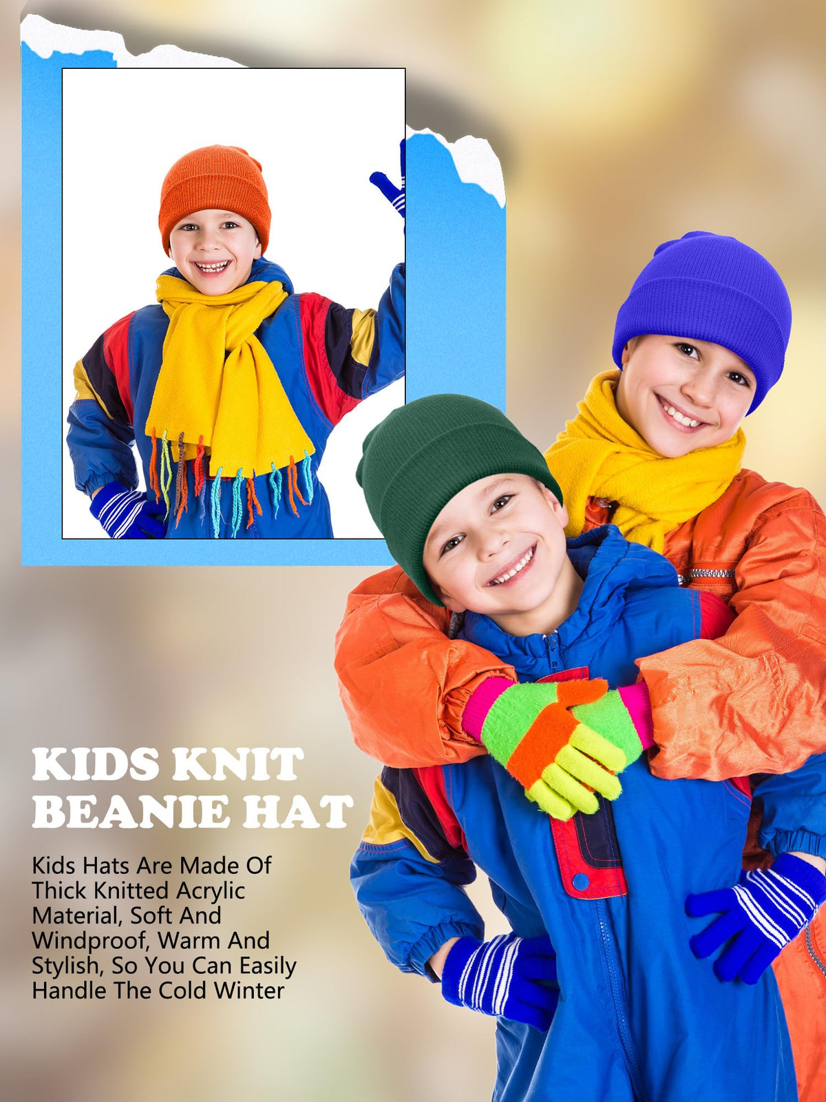 30 Pack Kids Winter Knit Beanies B9498