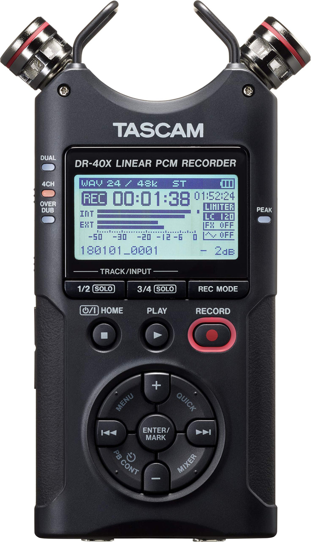 4-Track Portable Handheld Field Recorder with 2 XLR/TRS Inputs H37555