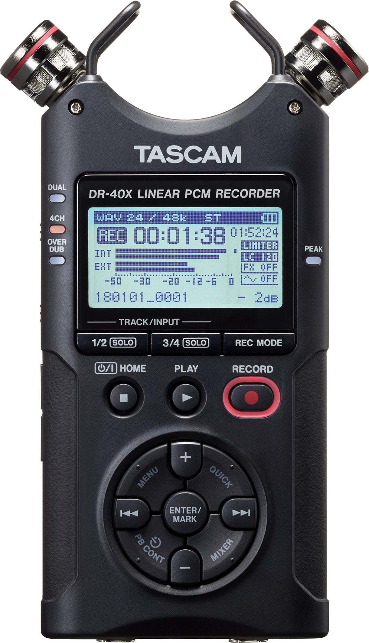 4-Track Portable Handheld Field Recorder with 2 XLR/TRS Inputs H37555
