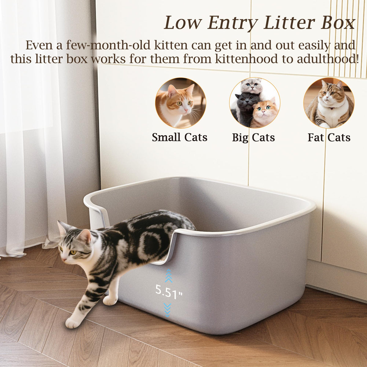 Large High Sides Cat Litter Box T554