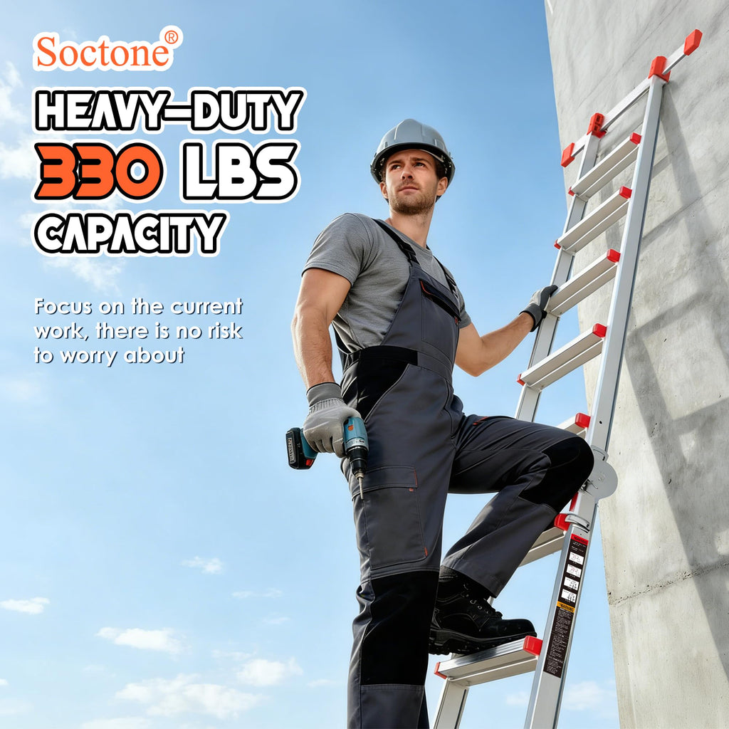 Telescoping Ladder, 22.5 Ft A Frame Anti-Slip Multi Position Y39101