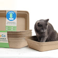 Large 6 Pack Leak Resistant Disposable Cat Litter Boxes D32647