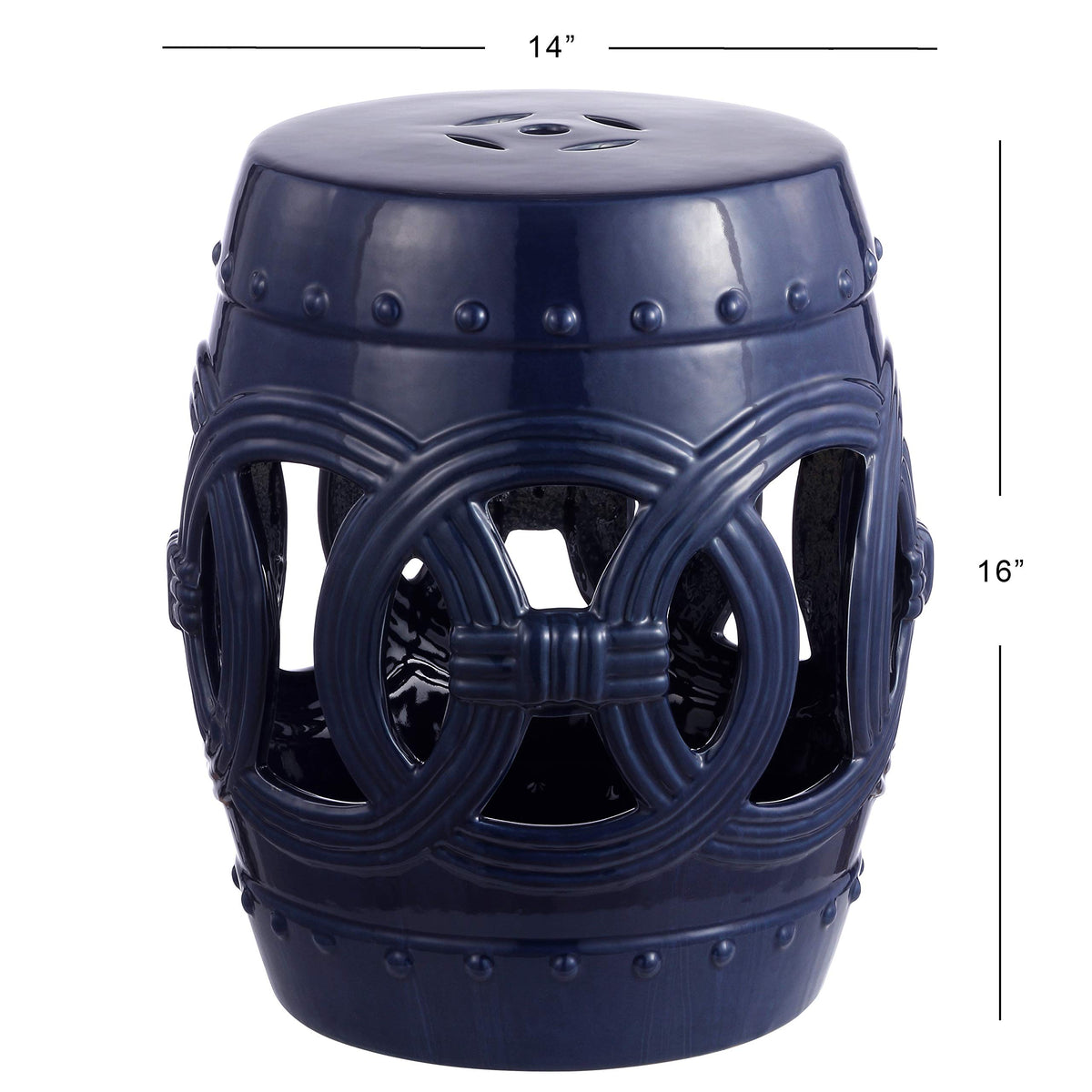 Navy Ceramic Garden Stool Side Table S14443