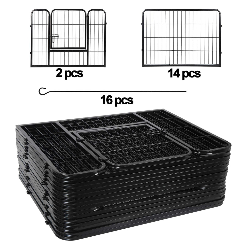 24 Inch 16 Panels Metal Dog Playpen H1546