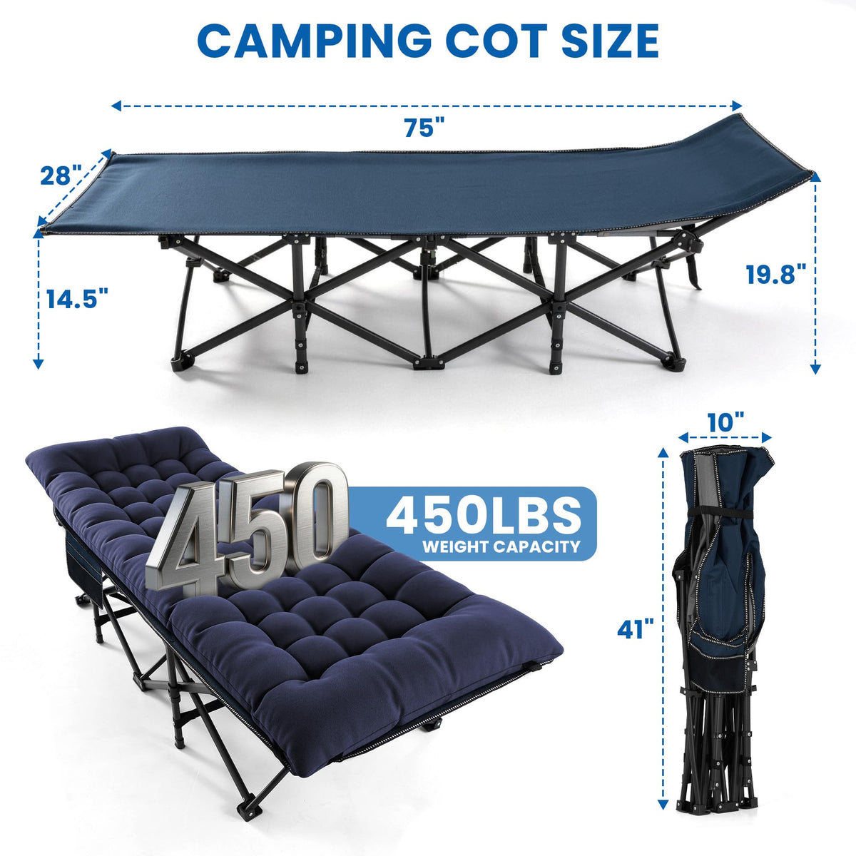 Folding Camping Cot with Mattress M60237