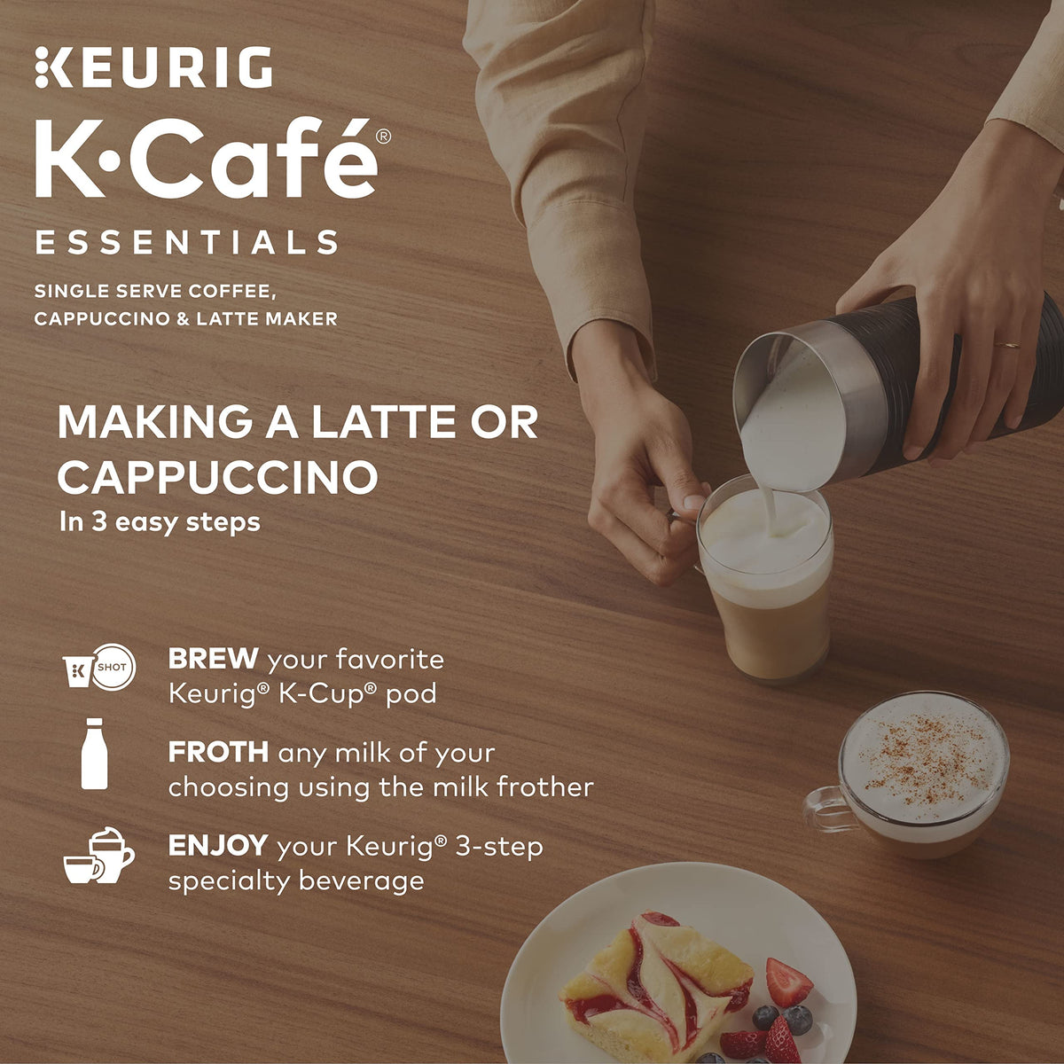 Single Serve Coffee, Latte and Cappuccino Maker, Black Y22976