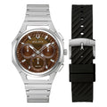 Brown Dial Stainless Steel Chronograph Watch Set 41.5mm T36844