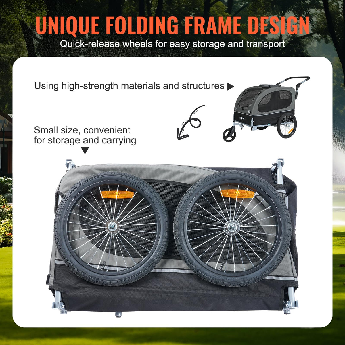 Dog Bike Trailer 2-in-1 Pet Stroller Bicycle Carrier U936