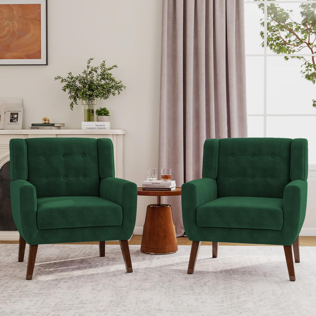Velvet Accent Chairs Set of 2 F634