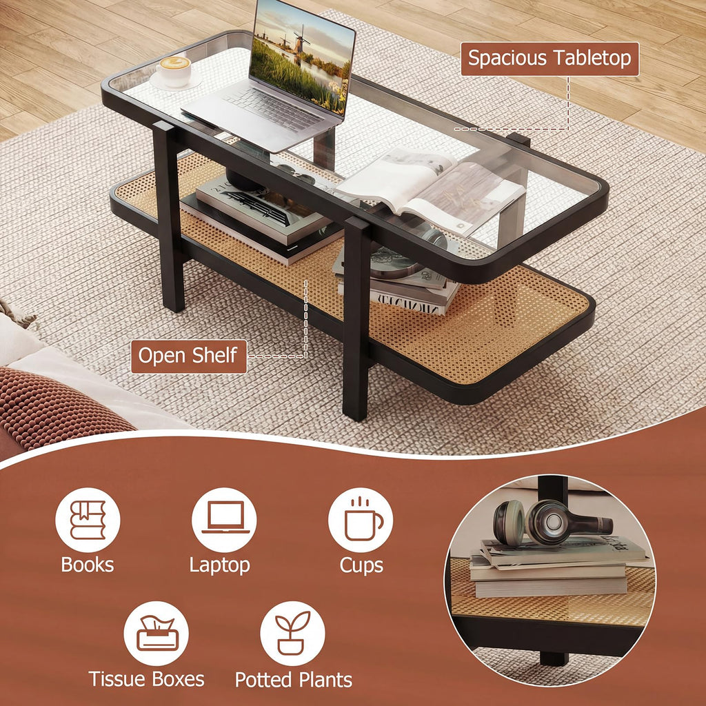 Black Rattan Coffee Table G611920