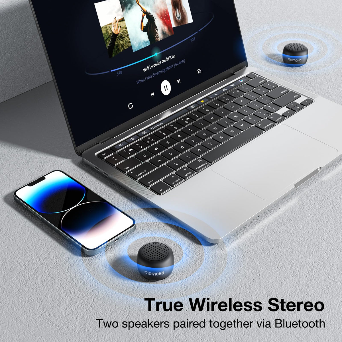 Black Mini Bluetooth Speaker with Built-in Mic O208541