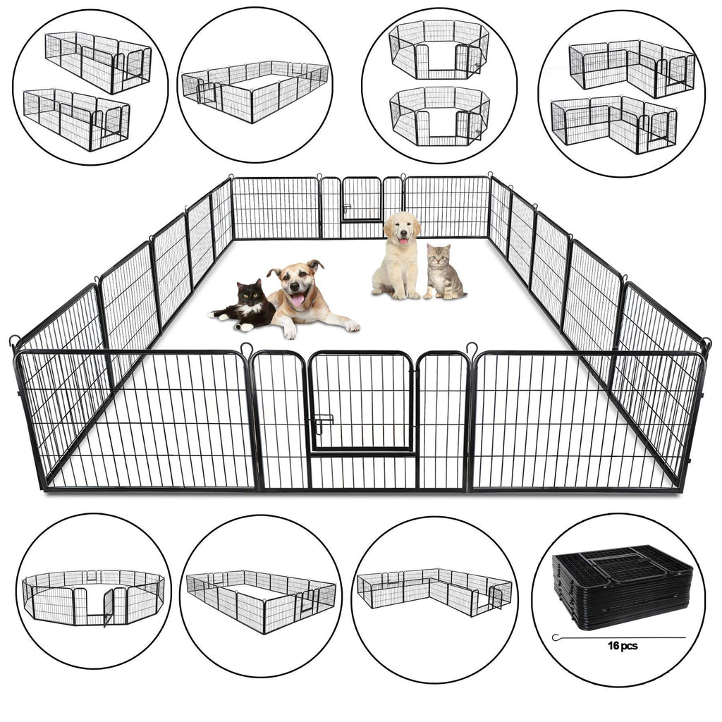 24 Inch 16 Panels Metal Dog Playpen H1546