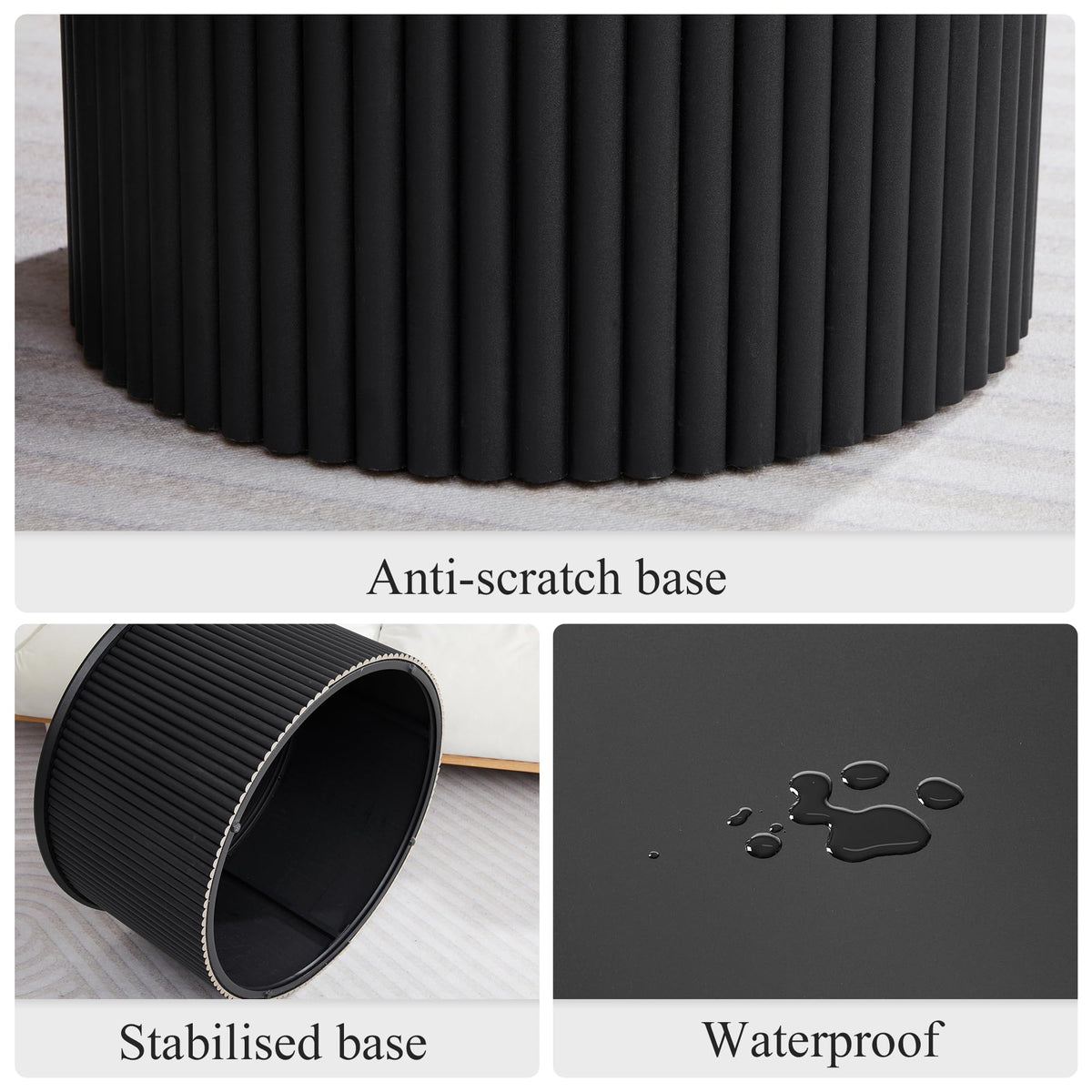 Fluted Round Nesting Coffee Table Set of 2 D5113