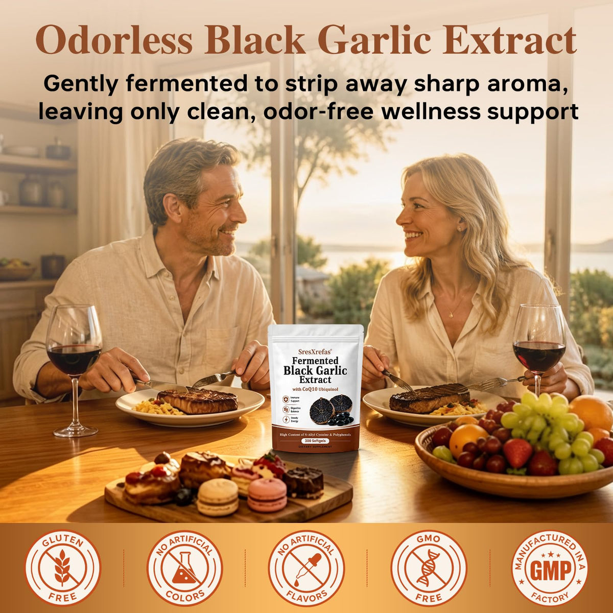 Black Garlic Extract with CoQ10, 300 Softgels R262391