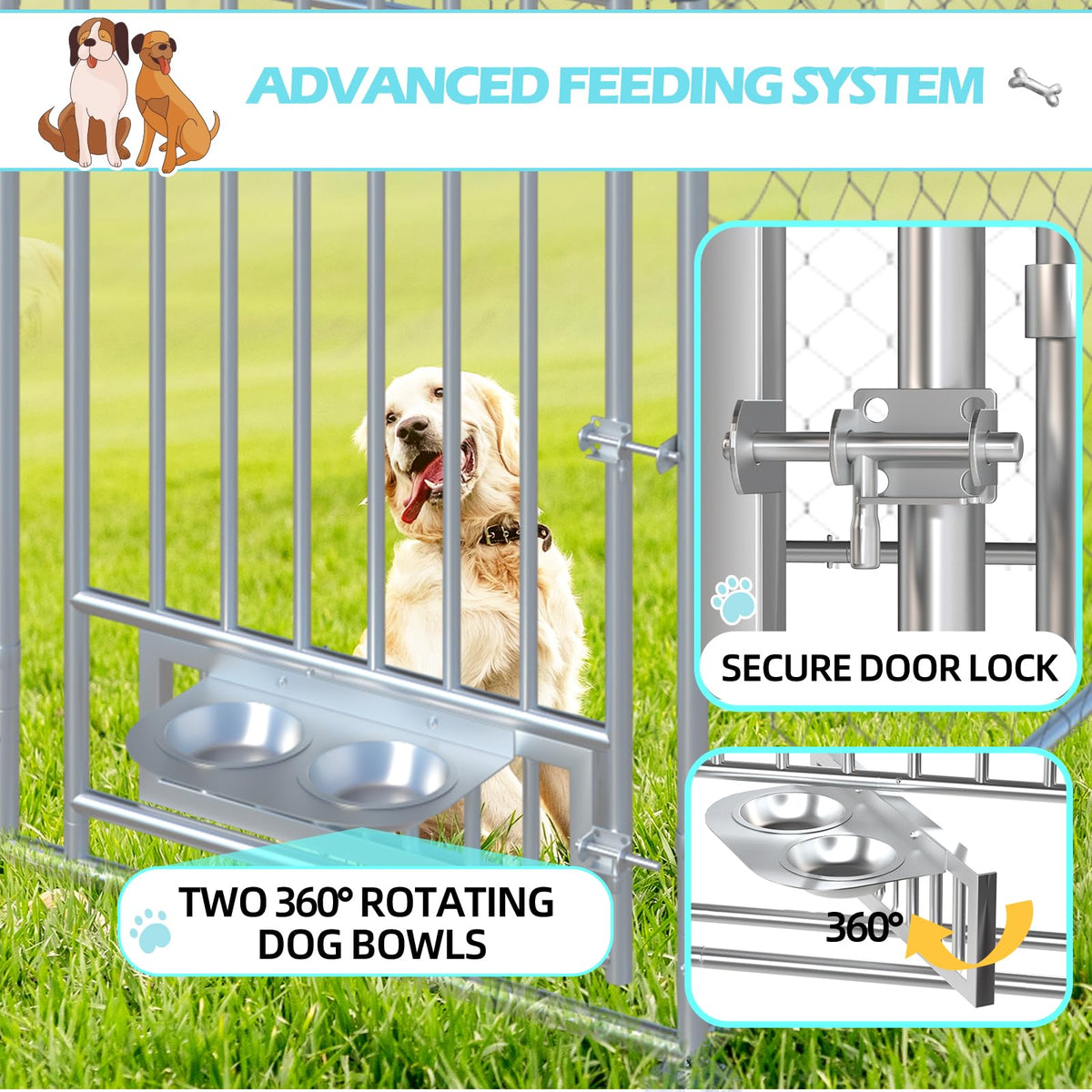 20'x10' Outdoor Dog Kennel with Roof C699936
