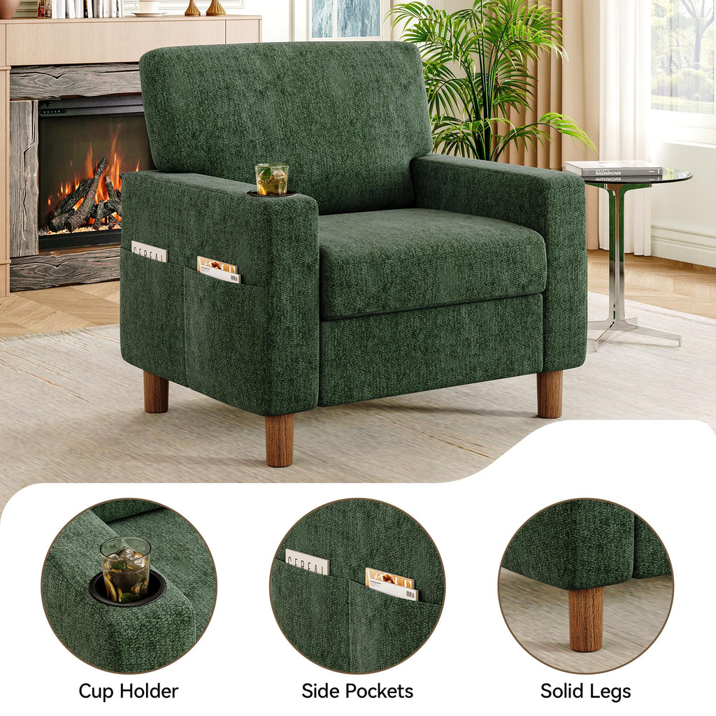 Green Mid Century Modern Accent Chair Set of 2 L754485