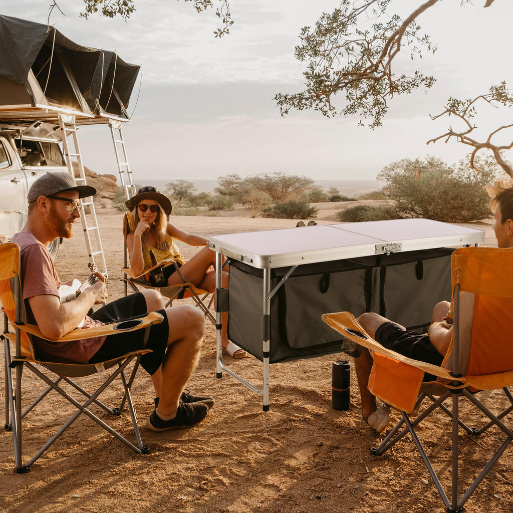Folding Camping Table with Storage P750403