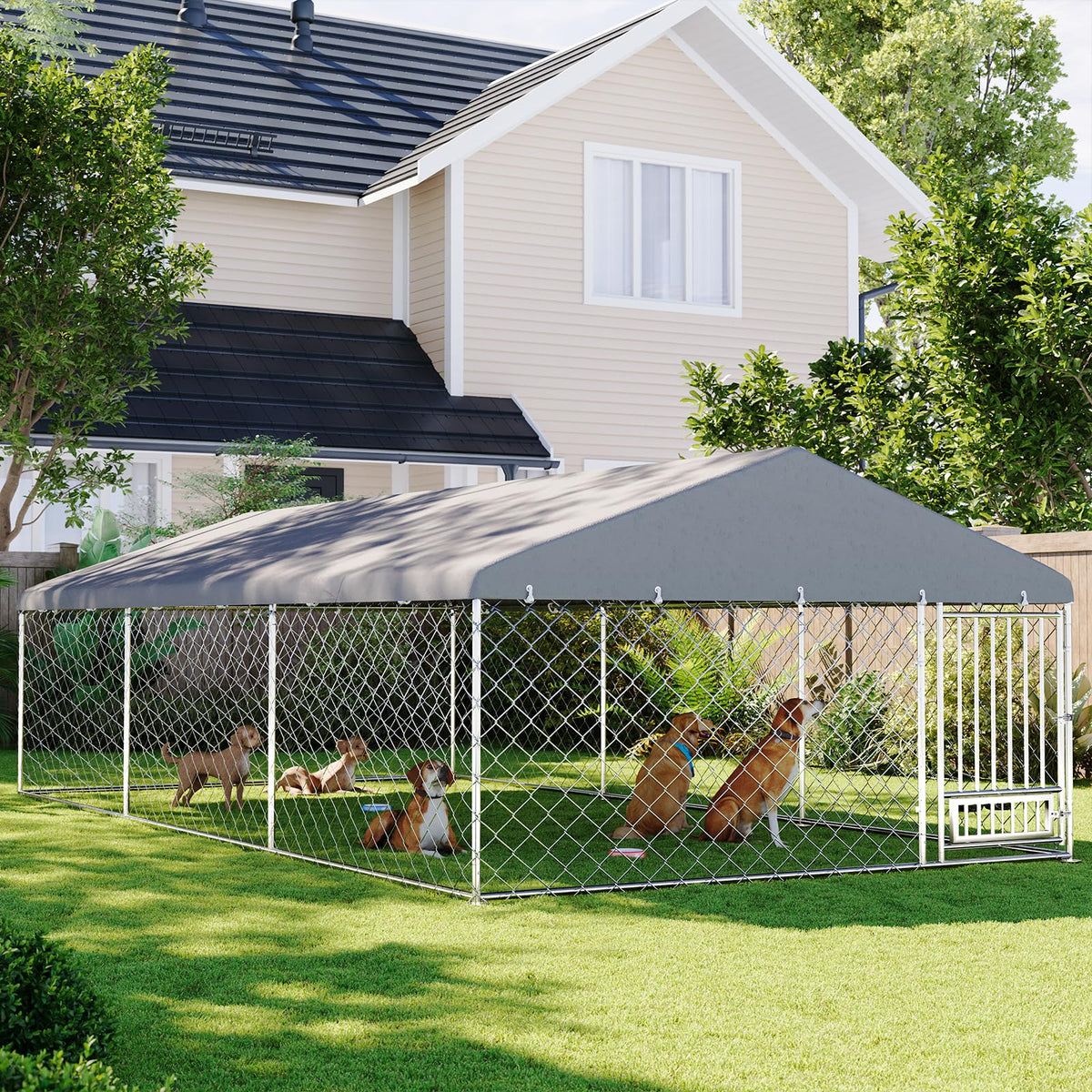 20'x10' Outdoor Dog Kennel with Roof C699936