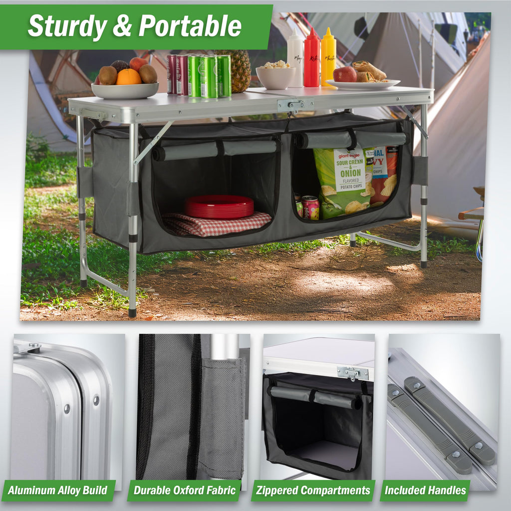 Folding Camping Table with Storage P750403