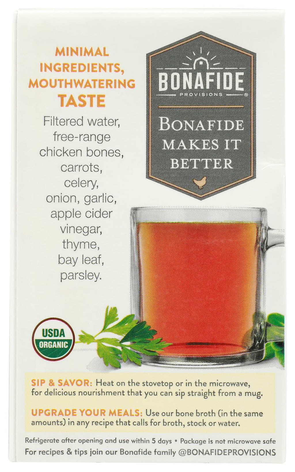 Chicken Bone Broth No Salt Added Organic 16.9 Ounce E732