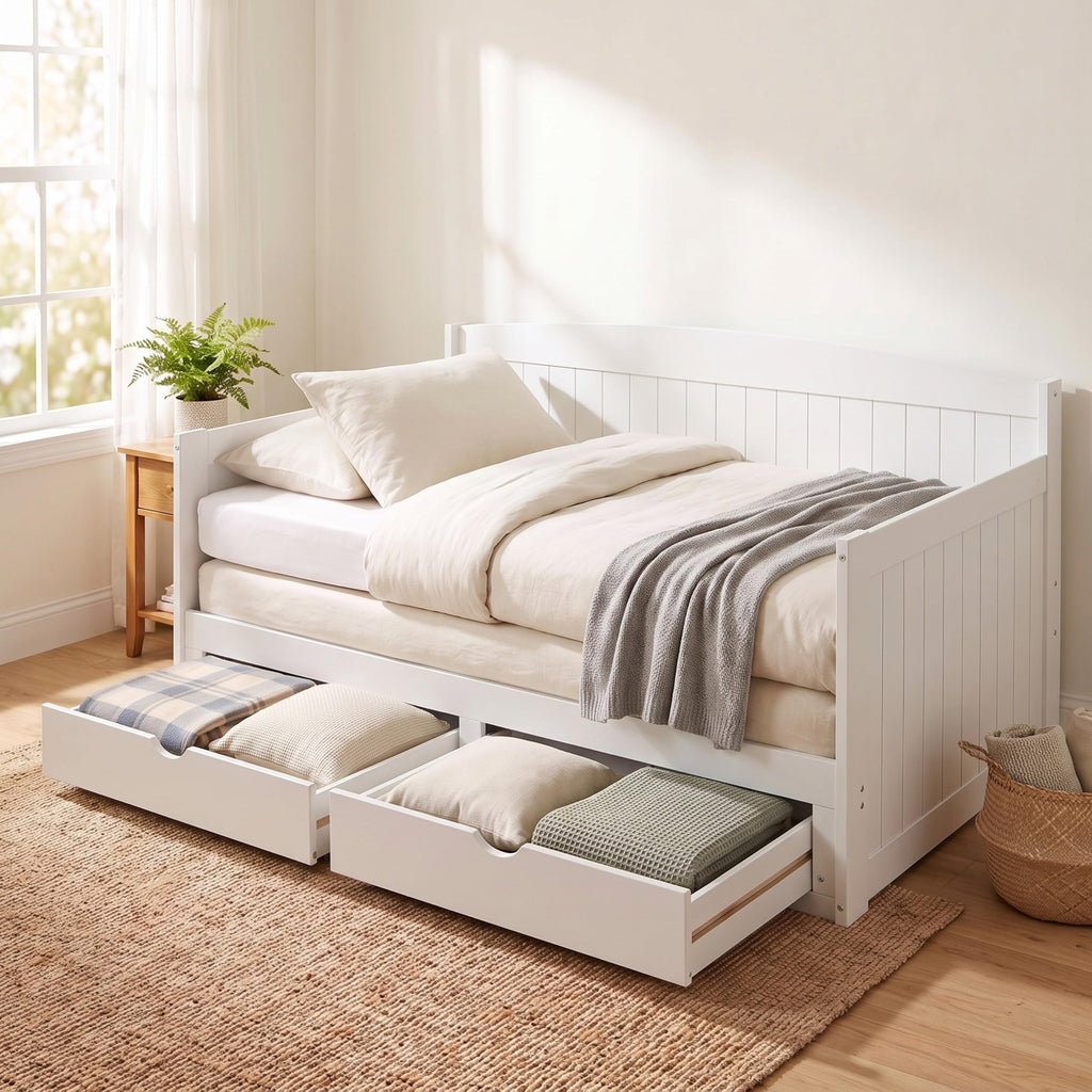 White Extendable Daybed with Trundle G183615