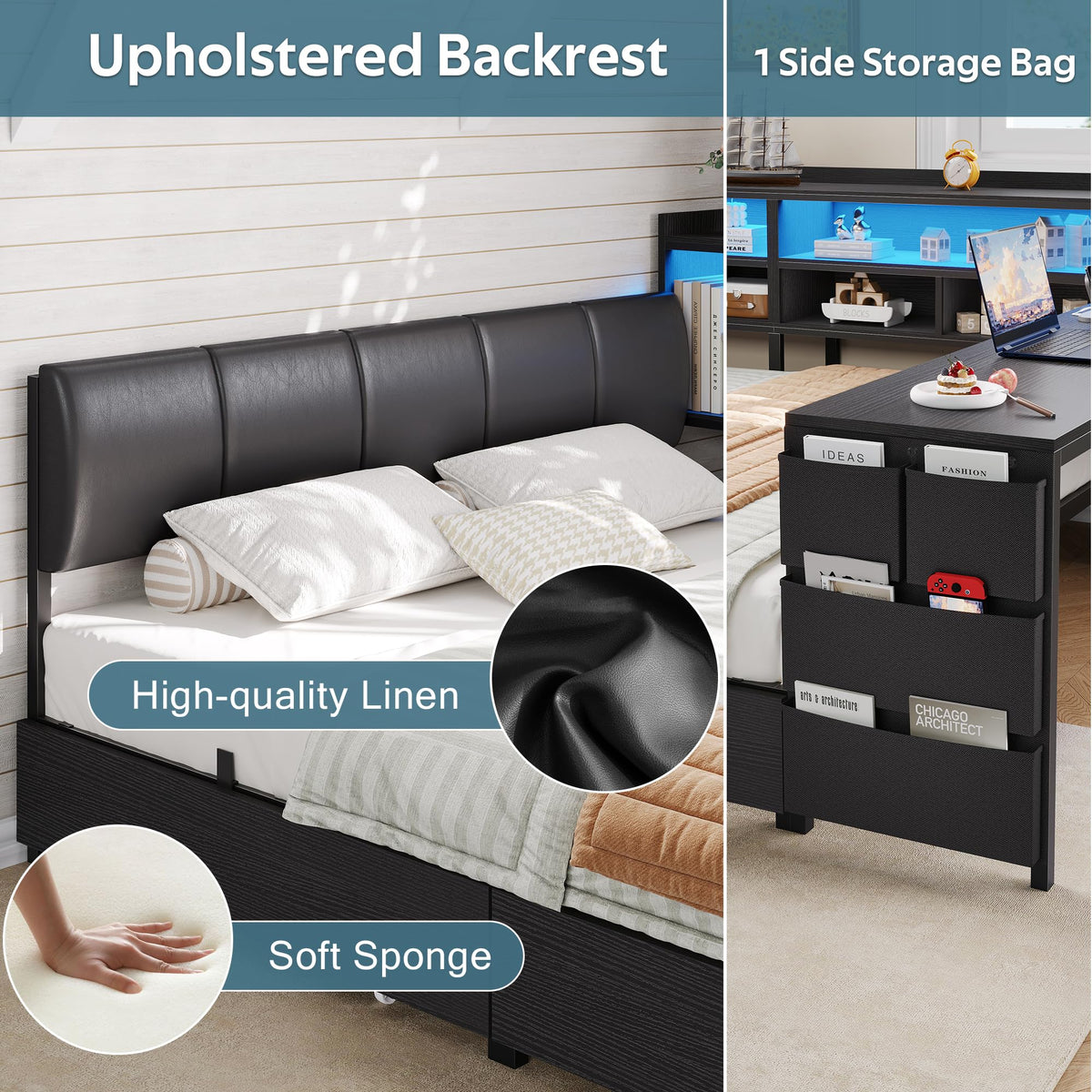 Corner Bed with Storage and Desk Y366