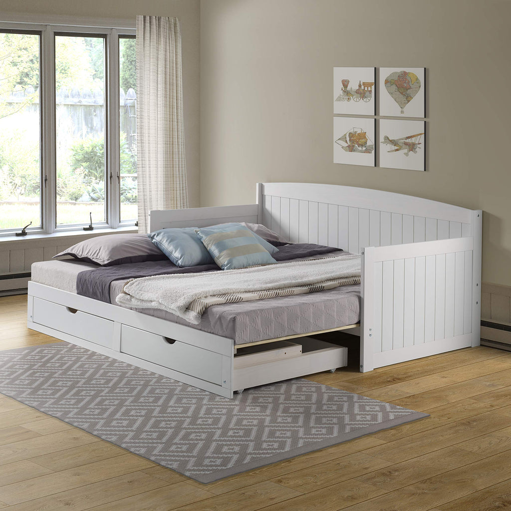 White Extendable Daybed with Trundle G183615
