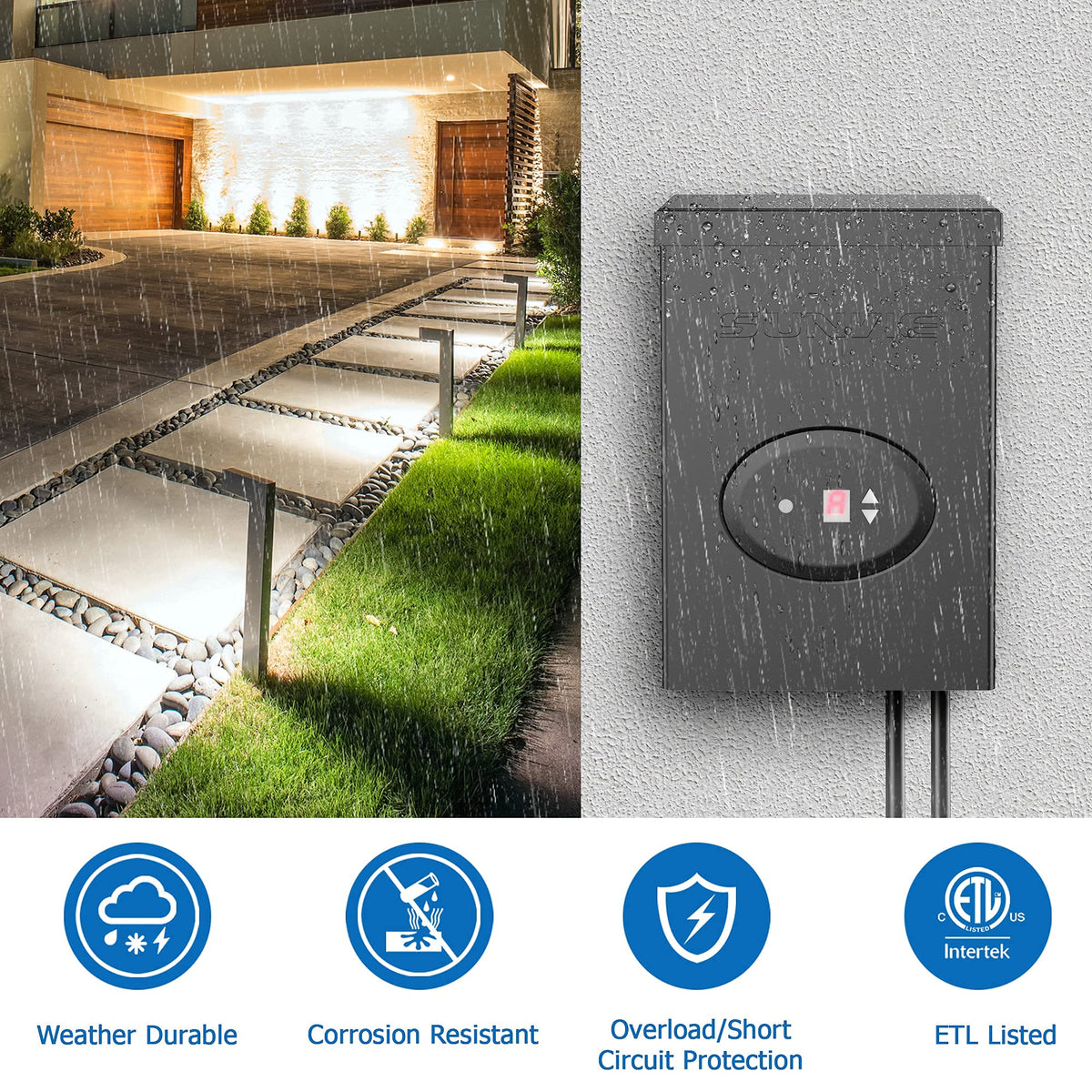 6 Pack Low Voltage LED Landscape Lights with Transformer Z432711