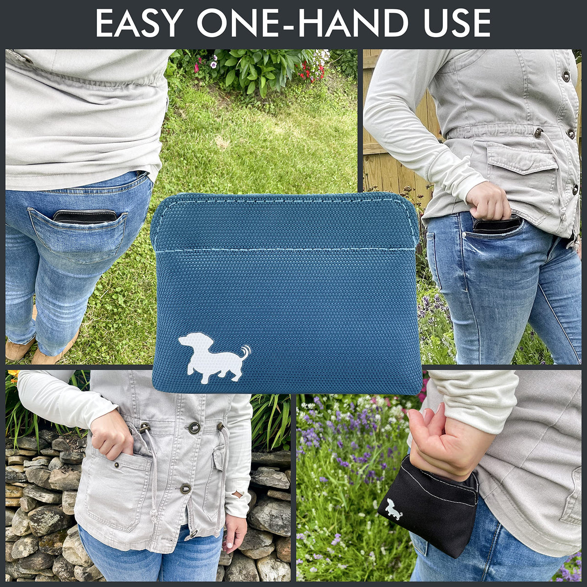 Turquoise Dog Treat Pouch with Magnetic Closure X4169